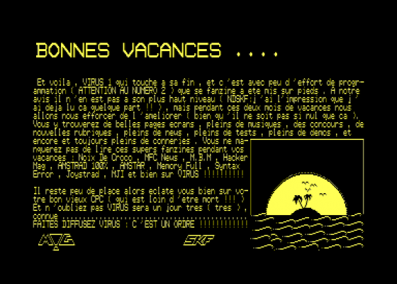 Virus 1 Screenshot 5 (Amstrad CPC464)