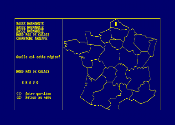 Geographie France Screenshot 5 (Amstrad CPC464)