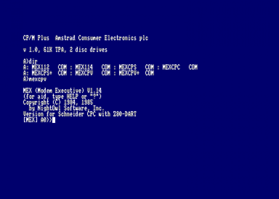 CPM Software Compilation V Screenshot 1 (Amstrad CPC464)