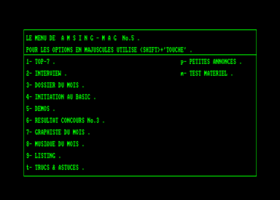 Amsing-Mag 5 Screenshot 5 (Amstrad CPC464)