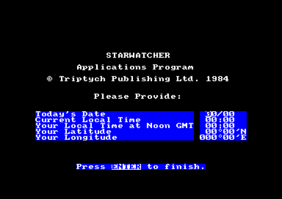 Star Watcher Screenshot 5 (Amstrad CPC464)