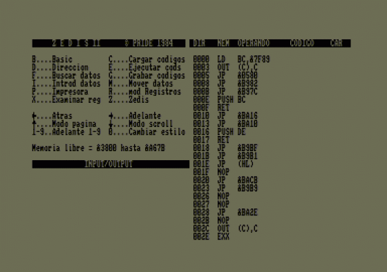 Zedis 2 Screenshot 1 (Amstrad CPC464)