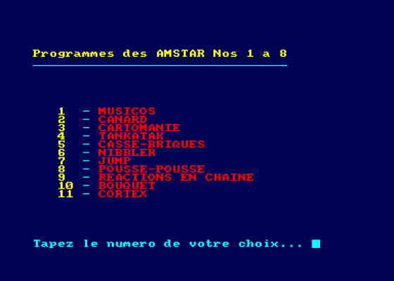 Programmes Des AMSTAR Nos 01 a 08