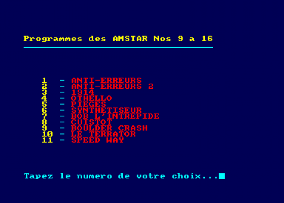 Programmes Des AMSTAR Nos 09 a 16