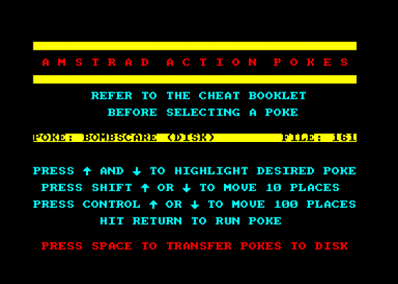 Amstrad Action Pokes