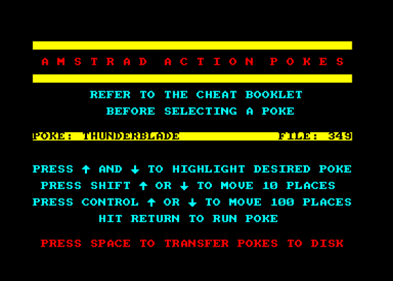 Amstrad Action Pokes