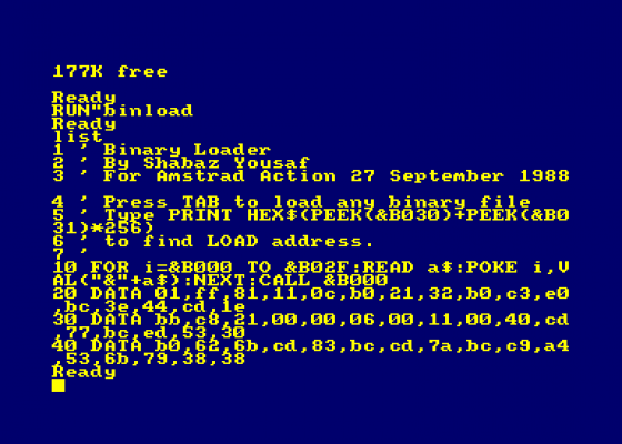 Binary Loader Screenshot