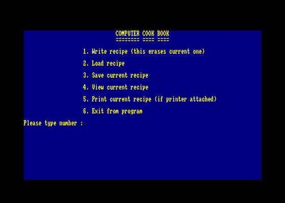 Computer Cook Book Screenshot