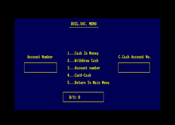 MoneyMate Screenshot 1 (Amstrad CPC464)