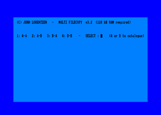 Multi Filecopy V3.2 Screenshot 1 (Amstrad CPC464)