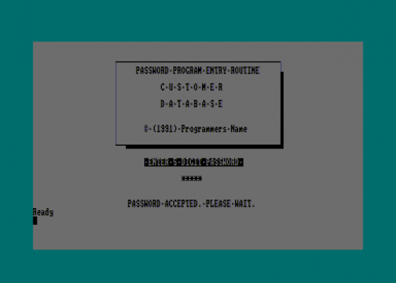 Password Protection Routine Screenshot 1 (Amstrad CPC464)