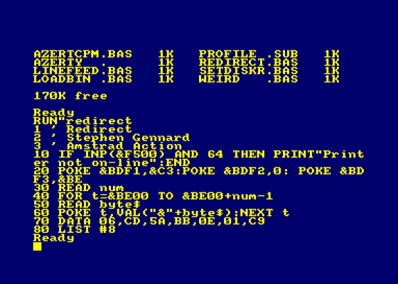 Programming Issue 19 Screenshot 1 (Amstrad CPC464)