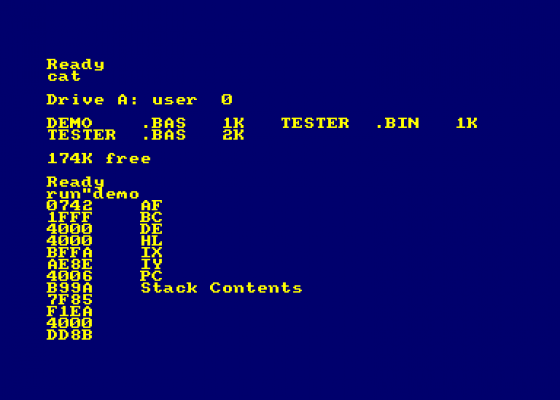 Tester Screenshot 1 (Amstrad CPC464)