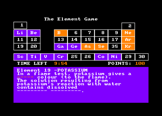 Chemistry Revision Screenshot 5 (Amstrad CPC464)