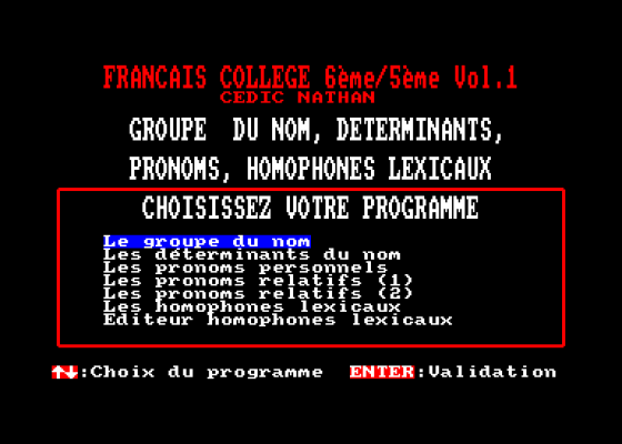 Logiciels Nathan Colleges Grammaire Langue Francaise Volume 1