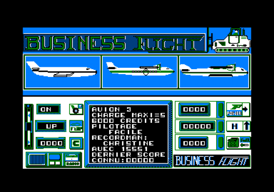 Business Flight Screenshot 1 (Amstrad CPC464)