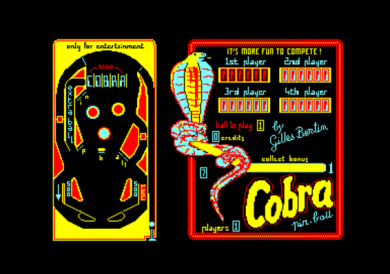 Cobra Pinball Screenshot 1 (Amstrad CPC464)