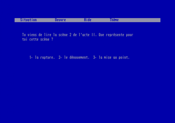 Micro Bac Francais Screenshot 1 (Amstrad CPC464)