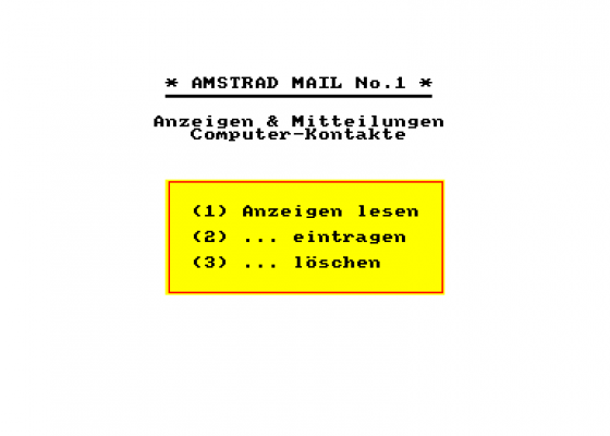 Amstrad Mail 1 Screenshot 5 (Amstrad CPC464)