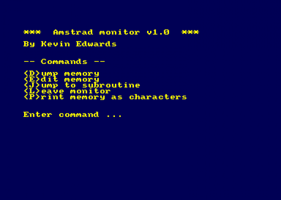 Amstrad Monitor v1.0 Screenshot