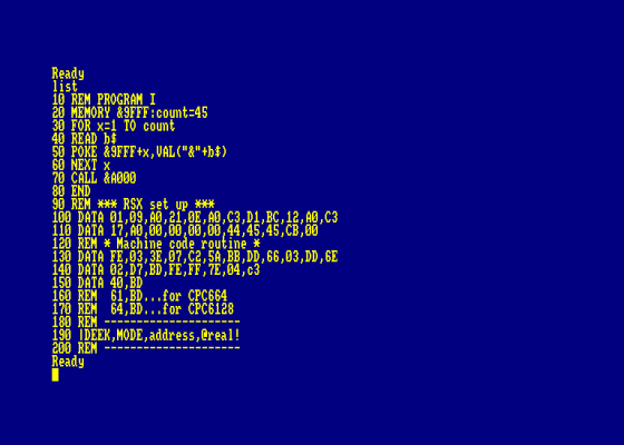 Rsx Part 3 Screenshot 1 (Amstrad CPC464)