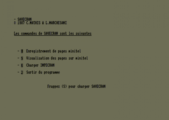 Sauvegarde Et Impression D'Ecran Sur Minitel