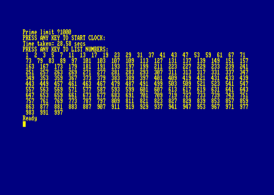 Sieve Of Eratosthenes Screenshot