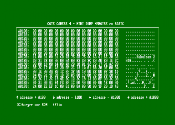 Cote Gamers 04 - Tuto CPC - La Memoire - RAM - ROM Screenshot 5 (Amstrad CPC464)