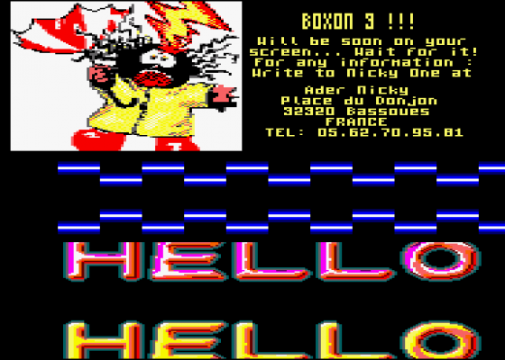 Boxon 3 Advert Screenshot 1 (Amstrad CPC464)