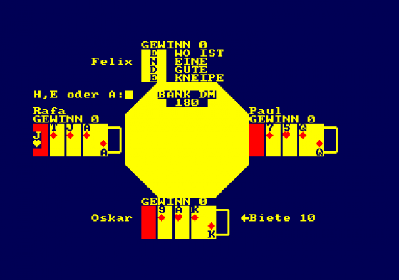 Stud Poker Screenshot 1 (Amstrad CPC464)