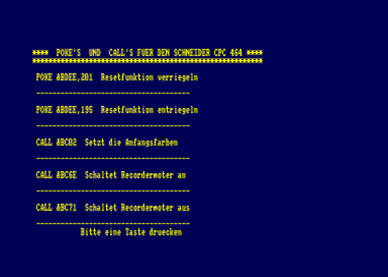 Routinen, Tips Und Tricks Screenshot 5 (Amstrad CPC464)