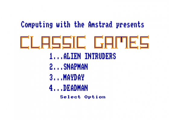 Classic Games On The Amstrad Vol. 1