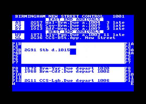 Rtc Birmingham New Street Screenshot 1 (Amstrad CPC464)