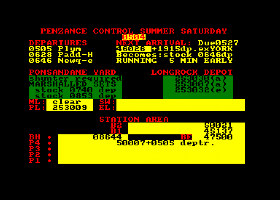 Rtc Penzance Control Screenshot 1 (Amstrad CPC464)