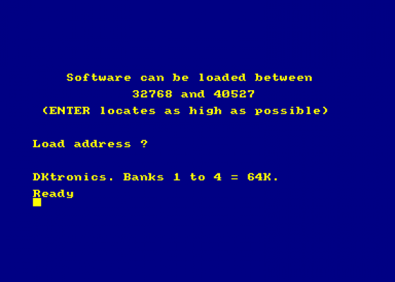 DK'Tronics Bank Switch Screenshot