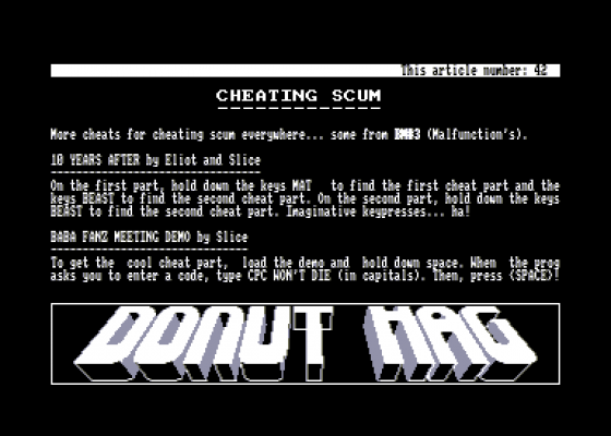 Donut Mag Issue 2 Screenshot 5 (Amstrad CPC464)