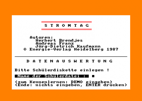 Stromtag v1.03 Screenshot 5 (Amstrad CPC464)