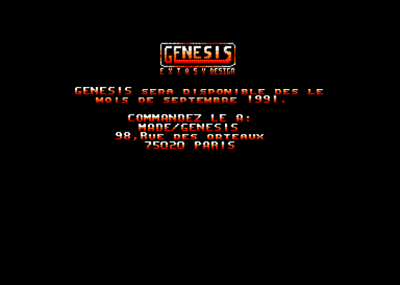 Genesis Preview Screenshot 5 (Amstrad CPC464)