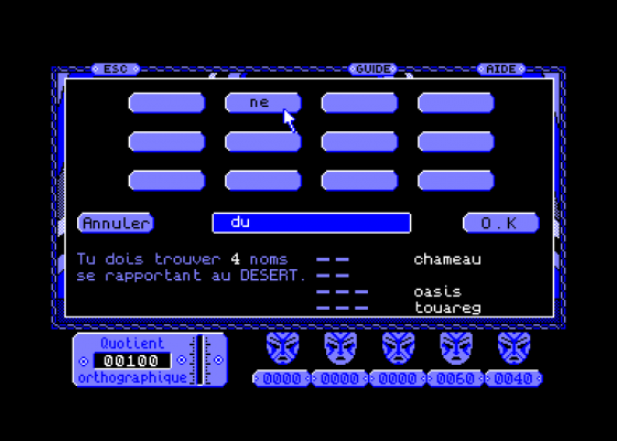 A La Conquete De L'Orthographe Cm1 - Cm2 Screenshot 5 (Amstrad CPC464)