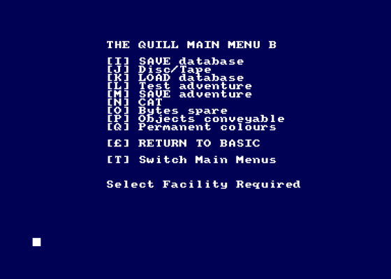 The Quill Adventure System - Version A00
