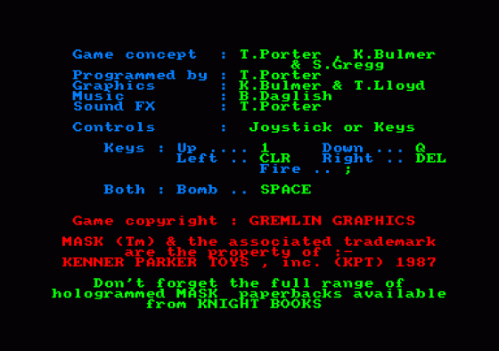 Mask Screenshot 5 (Amstrad CPC464)