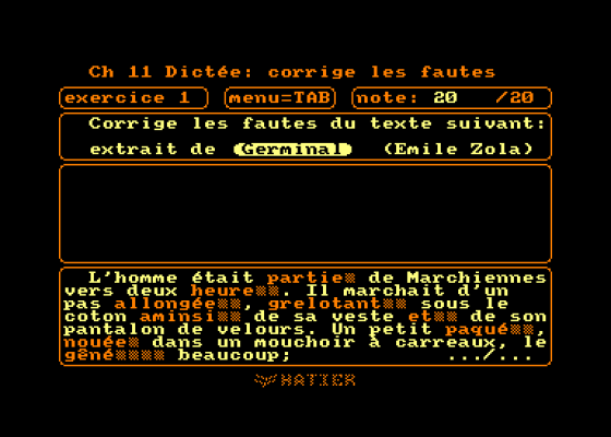 Kit Educatif 3e 2e Screenshot 5 (Amstrad CPC464)