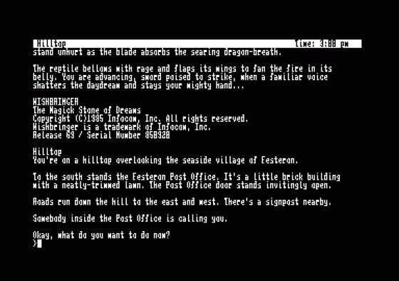Wishbringer Screenshot 1 (Amstrad CPC464)