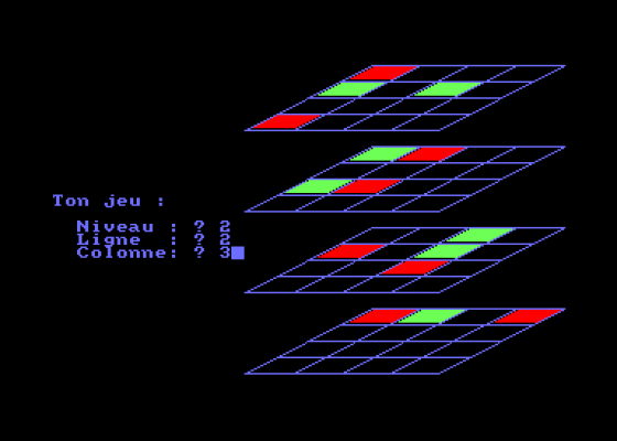 3D-4 En Ligne-3D Screenshot 1 (Amstrad CPC464)