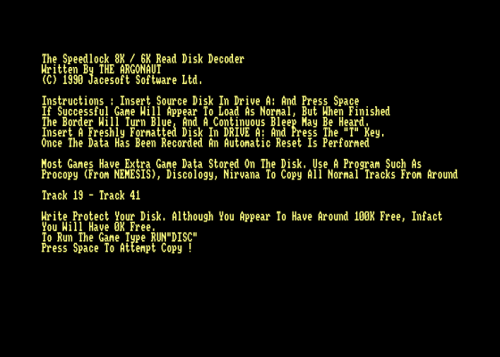 The Speedlock 8K - 6K Read Disk Decoder