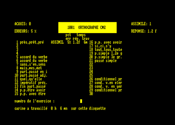 Reussir En Orthographe Cm2 Screenshot 5 (Amstrad CPC464)