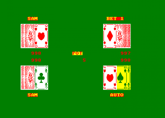 International 7 Card Stud Screenshot 1 (Amstrad CPC464)