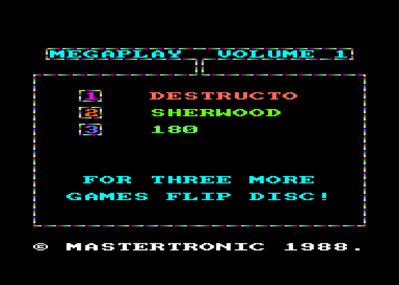 Megaplay Volume 1 Screenshot 1 (Amstrad CPC464)