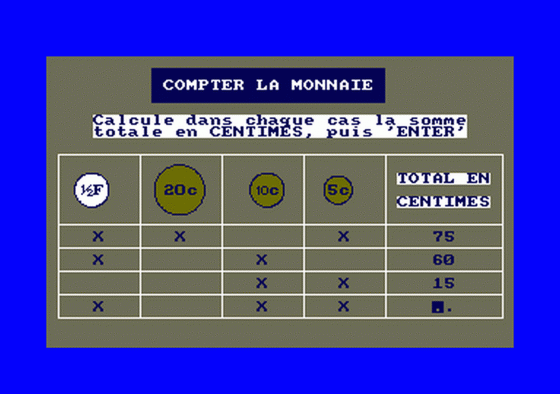 Mathematiques En Classe De Ce Screenshot 5 (Amstrad CPC464)