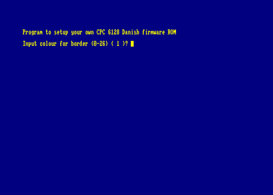 CPC 6128 Danish firmware ROM Screenshot
